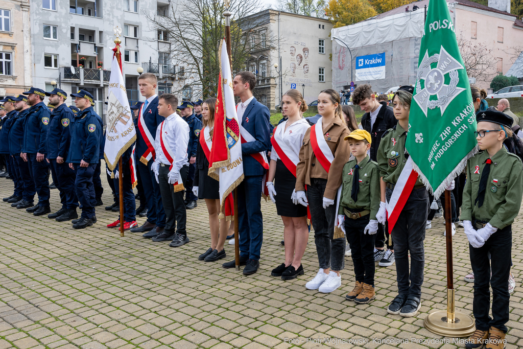 uroczystość, 105. rocznica wyzwolenia Krakowa, Straż Miejska, ślubowanie, Majchrowski, Buszek, m  Autor: P. Wojnarowski