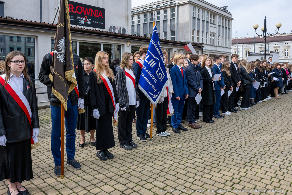 uroczystość, 105. rocznica wyzwolenia Krakowa, Straż Miejska, ślubowanie, Majchrowski, Buszek, m  Autor: P. Wojnarowski