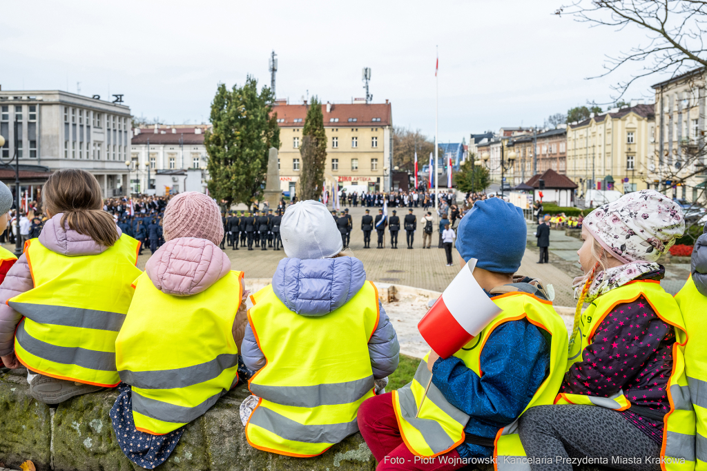 uroczystość, 105. rocznica wyzwolenia Krakowa, Straż Miejska, ślubowanie, Majchrowski, Buszek, m  Autor: P. Wojnarowski