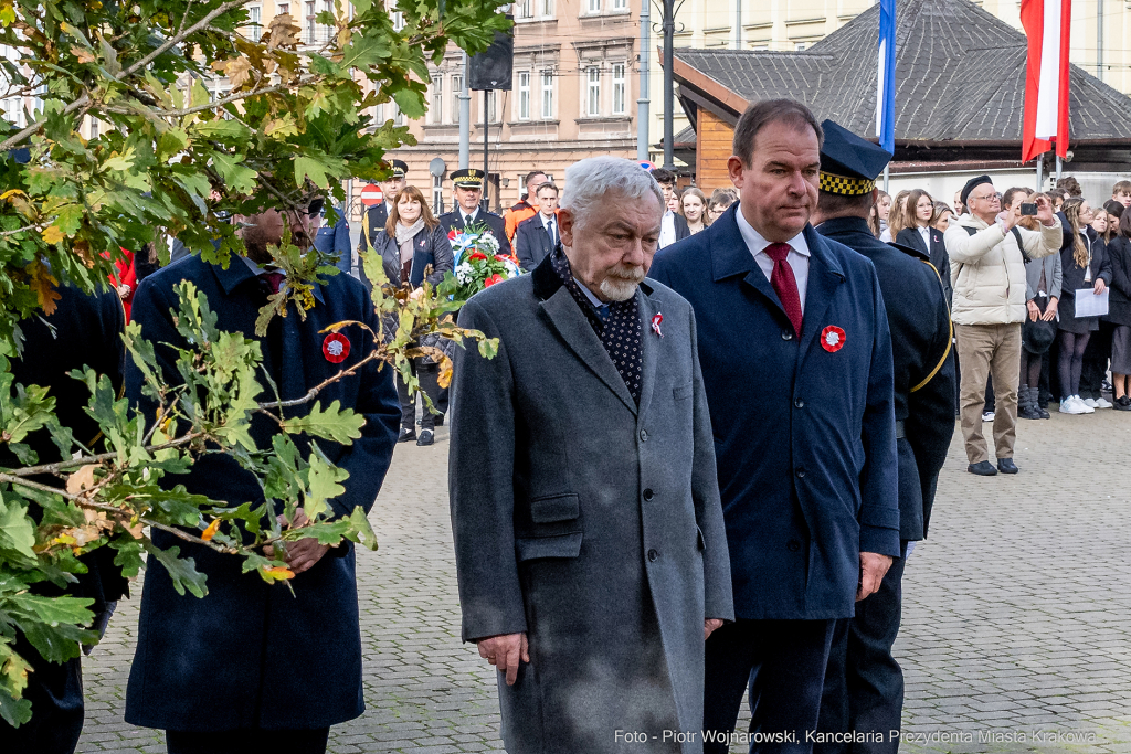 uroczystość, 105. rocznica wyzwolenia Krakowa, Straż Miejska, ślubowanie, Majchrowski, Buszek, m  Autor: P. Wojnarowski