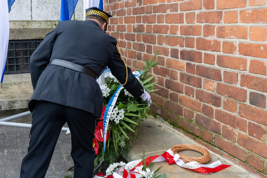 105. rocznica wyzwolenia Krakowa, Kraków, zabory, wyzwolenie, kwiaty, wieńce, złożenie, wieża r  Autor: P. Wojnarowski