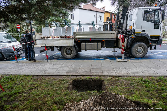 Kraków, Otofotokronika, Urząd Miasta Krakowa, UMK, lokalizacja, smoki, smoczki, figurki, geodeta, 