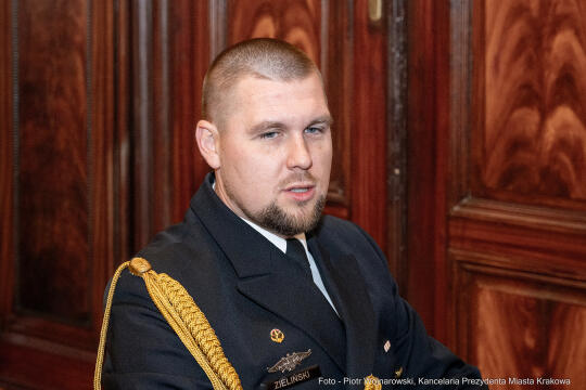 Kraków, Otofotokronika, Urząd Miasta Krakowa, UMK, marynarze, ORP Kraków, spotkanie, Majchrowski