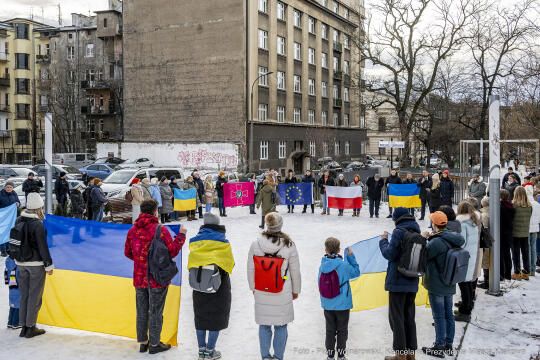 żywy łańcuch, akcja, Skwer Wolnej Ukrainy, konsul, Kośmider, Ukraińcy