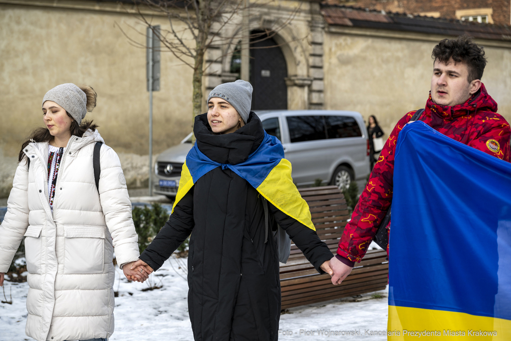 żywy łańcuch, akcja, Skwer Wolnej Ukrainy, konsul, Kośmider, Ukraińcy  Autor: P. Wojnarowski