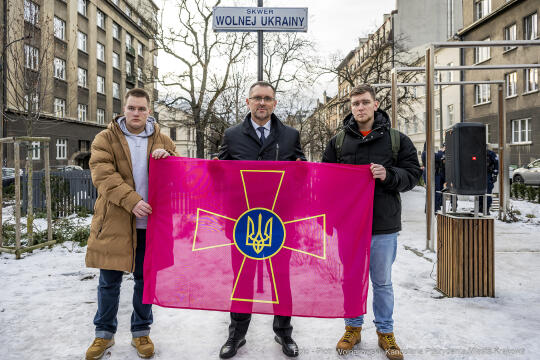 żywy łańcuch, akcja, Skwer Wolnej Ukrainy, konsul, Kośmider, Ukraińcy