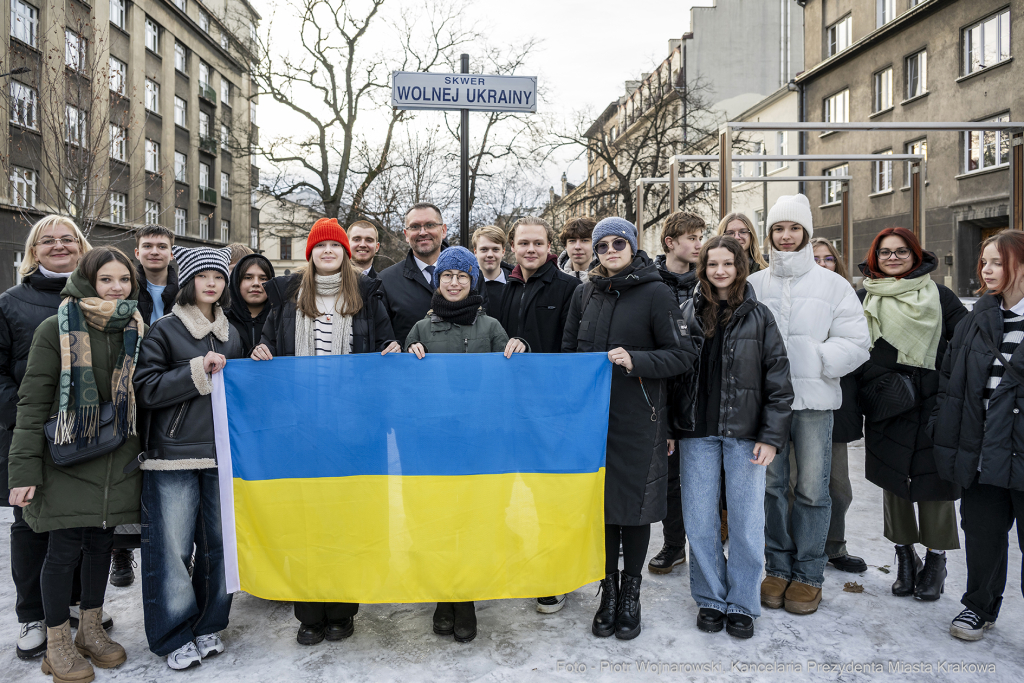 żywy łańcuch, akcja, Skwer Wolnej Ukrainy, konsul, Kośmider, Ukraińcy  Autor: P. Wojnarowski