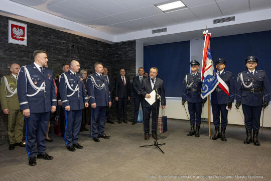 Policja, Ledzion, emerytura, Morajka, nominacja, Kraków, Kulig Andrzej, Kochańczyk, uroczystość