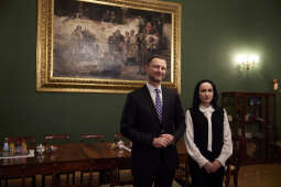 Katarzyna Olesiak i Robert Piaskowski z odznakami „Zasłużony dla Kultury Polskiej”