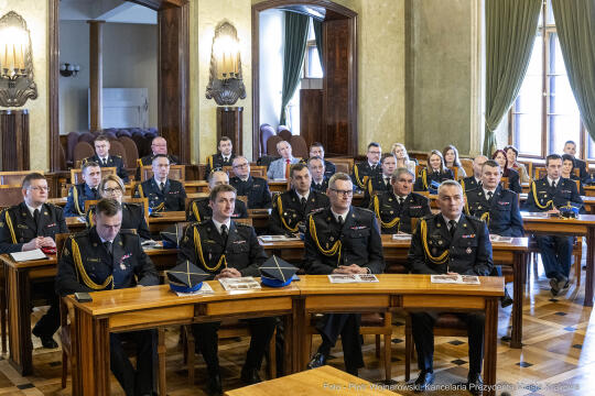 pw_200_17_fot. piotr wojnarowski.jpg-Straż Pożarna, Komenda Miejska, narada, roczna, Majchrowski