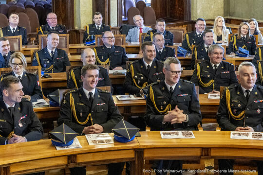pw_200_23_fot. piotr wojnarowski.jpg-Straż Pożarna, Komenda Miejska, narada, roczna, Majchrowski