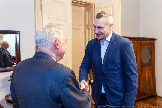 Kliczko, Witalij, spotkanie, Majchrowski, Kraków, mer Kijowa, bokser