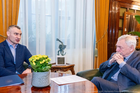 Kliczko, Witalij, spotkanie, Majchrowski, Kraków, mer Kijowa, bokser