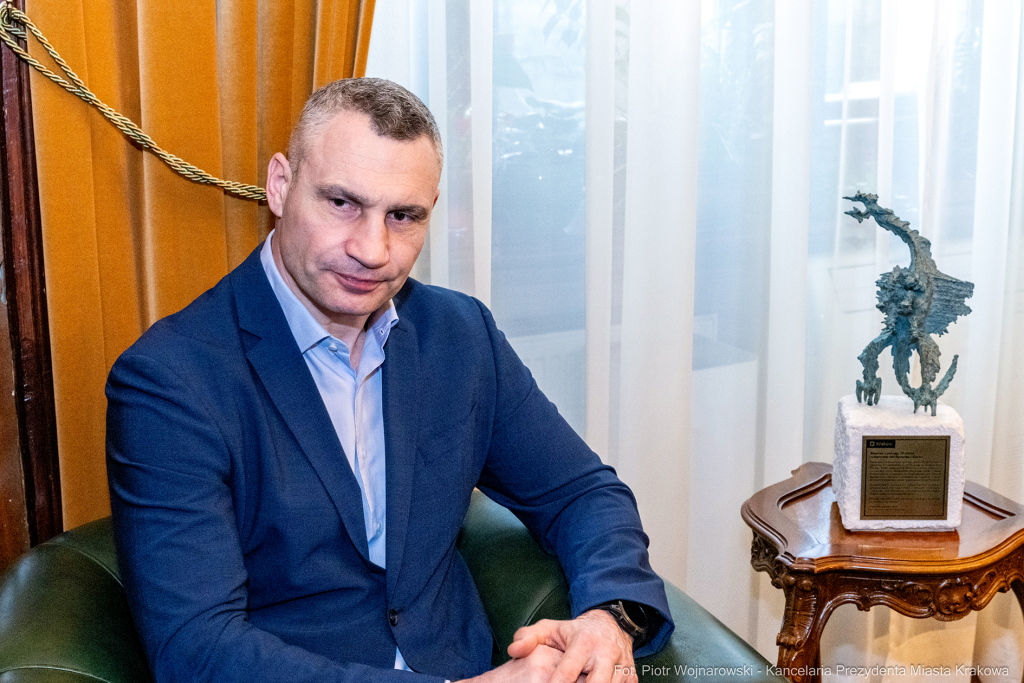 Kliczko, Witalij, spotkanie, Majchrowski, Kraków, mer Kijowa, bokser  Autor: P. Wojnarowski