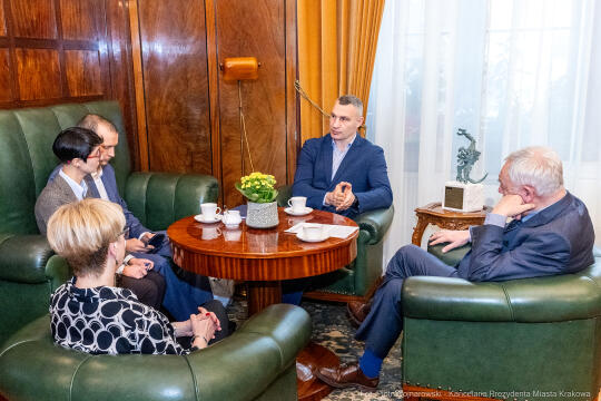 Kliczko, Witalij, spotkanie, Majchrowski, Kraków, mer Kijowa, bokser