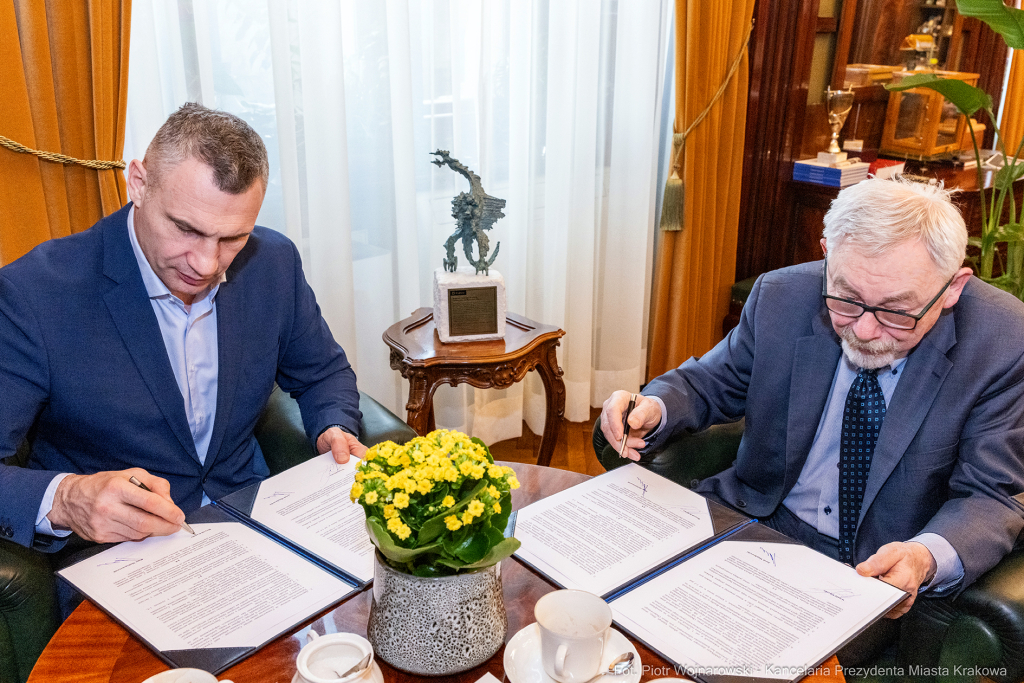 Kliczko, Witalij, spotkanie, Majchrowski, Kraków, mer Kijowa, bokser  Autor: P. Wojnarowski