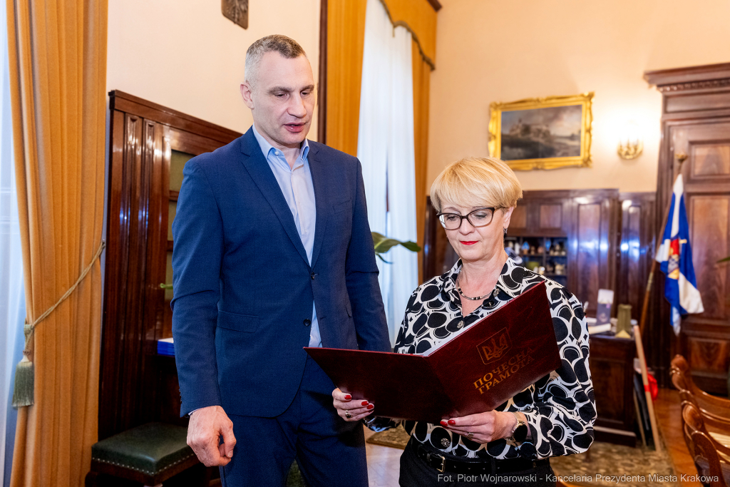 Kliczko, Witalij, spotkanie, Majchrowski, Kraków, mer Kijowa, bokser  Autor: P. Wojnarowski