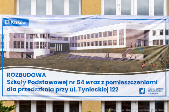 Tyniecka, SP 54, Szkoła Podstawowa nr 54, akt erekcyjny, rozbudowa, Kulig, Kraków, Chamielec Iwona