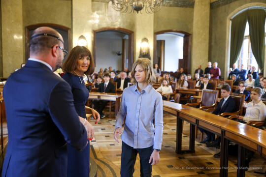 Laur Olimpijski, dyplomy, zdolni uczniowie, szkoły podstawowe, wręczenie, Buszek, Korfel-Jasińska