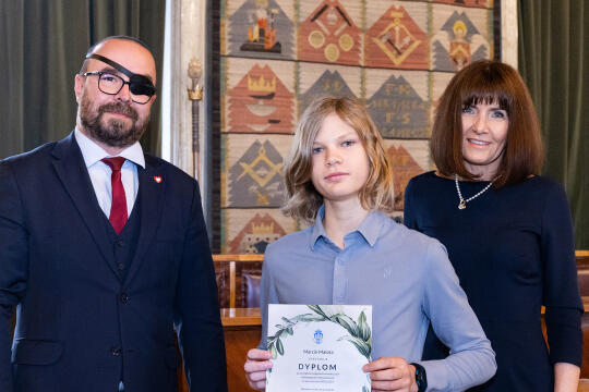 Laur Olimpijski, dyplomy, zdolni uczniowie, szkoły podstawowe, wręczenie, Buszek, Korfel-Jasińska