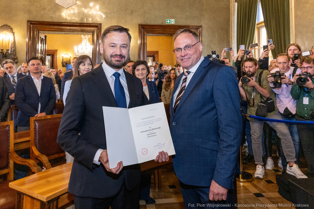 prezydent, Miszalski, zaprzysiężenie, ślubowanie, Majchrowski, uroczystość  Autor: P. Wojnarowski