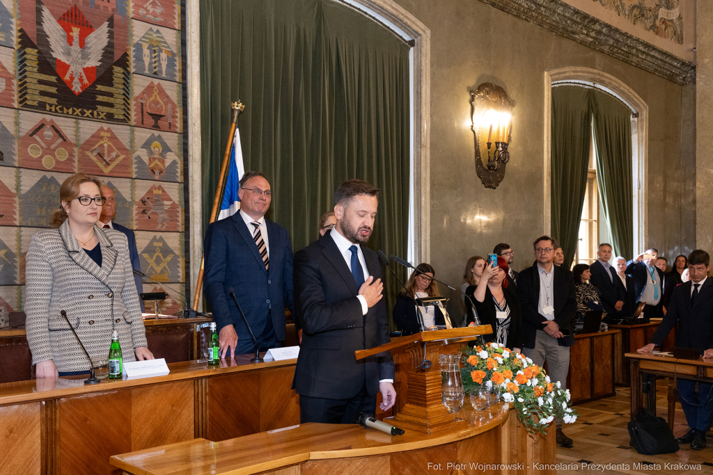 prezydent, Miszalski, zaprzysiężenie, ślubowanie, Majchrowski, uroczystość  Autor: P. Wojnarowski