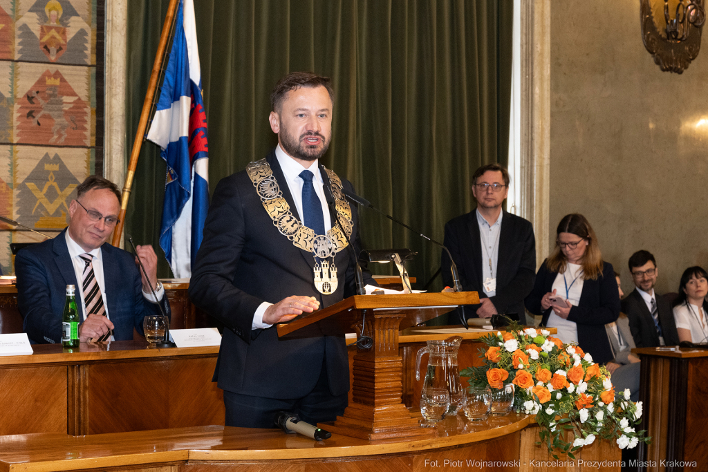 prezydent, Miszalski, zaprzysiężenie, ślubowanie, Majchrowski, uroczystość  Autor: P. Wojnarowski
