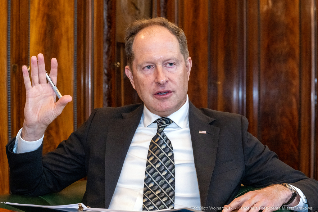 Prezydent, Miszalski, Mark Brzezinski, ambasador USA, spotkanie, Kraków  Autor: P. Wojnarowski