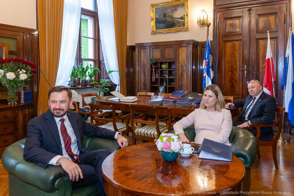 Prezydent, Miszalski, Mark Brzezinski, ambasador USA, spotkanie, Kraków  Autor: P. Wojnarowski