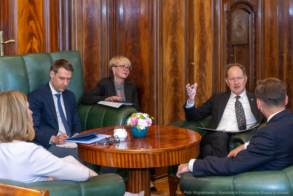 Prezydent, Miszalski, Mark Brzezinski, ambasador USA, spotkanie, Kraków  Autor: P. Wojnarowski