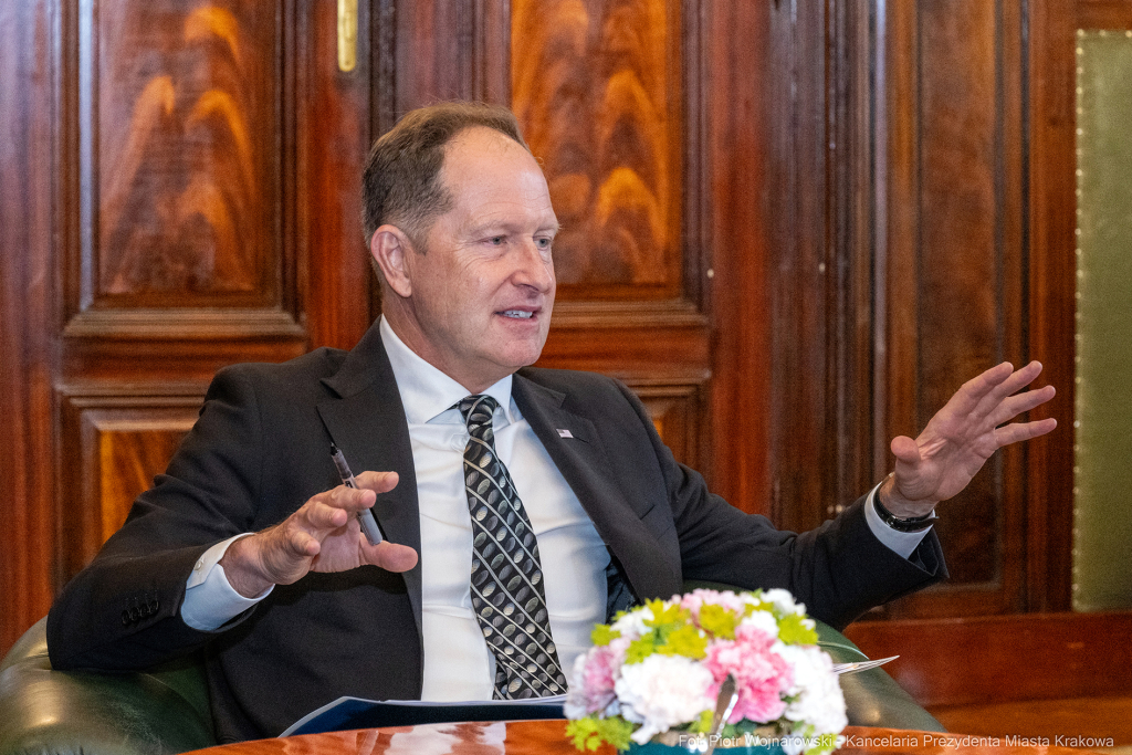 Prezydent, Miszalski, Mark Brzezinski, ambasador USA, spotkanie, Kraków  Autor: P. Wojnarowski