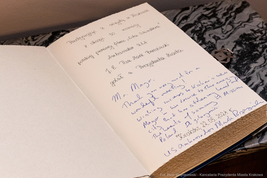 Prezydent, Miszalski, Mark Brzezinski, ambasador USA, spotkanie, Kraków  Autor: P. Wojnarowski