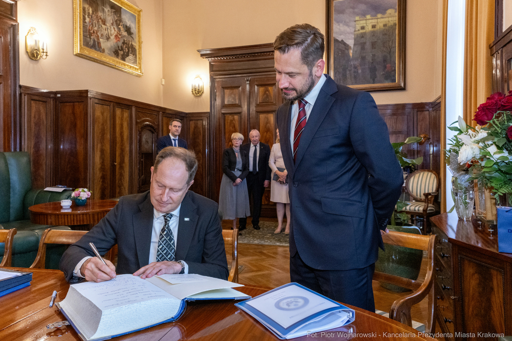 Prezydent, Miszalski, Mark Brzezinski, ambasador USA, spotkanie, Kraków 