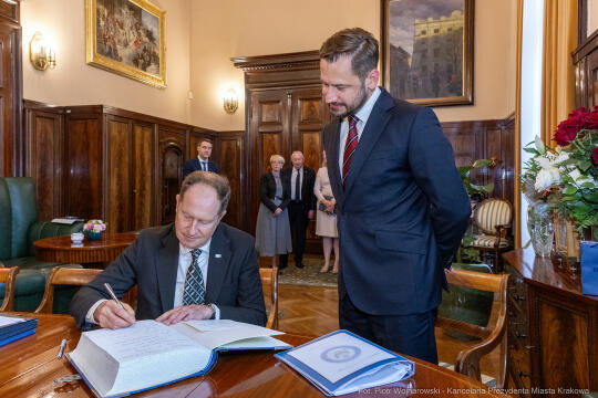 Prezydent, Miszalski, Mark Brzezinski, ambasador USA, spotkanie, Kraków