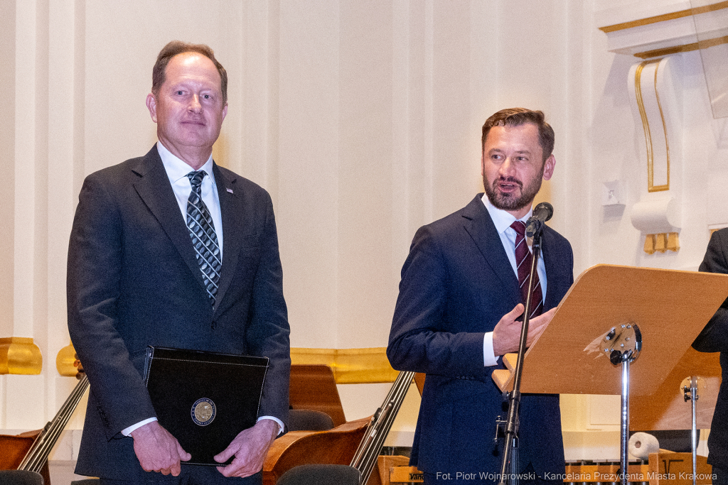 Prezydent, Miszalski, Mark Brzezinski, ambasador USA, Kraków, FMF, Festiwal Muzyki Filmowej, otwarc  Autor: P. Wojnarowski