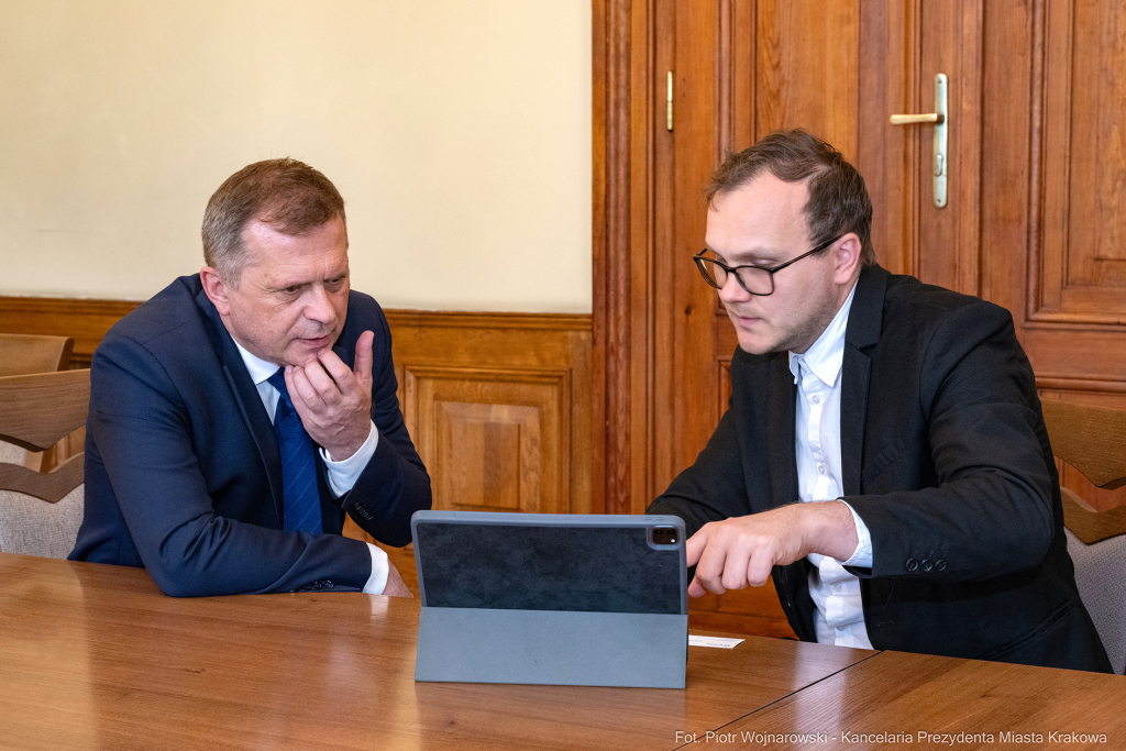 Andrij Moskalenko, Wicemer Lwowa, Stanisław Mazur, I Zastępca Prezydenta Krakowa spotkanie, Krakó  Autor: P. Wojnarowski