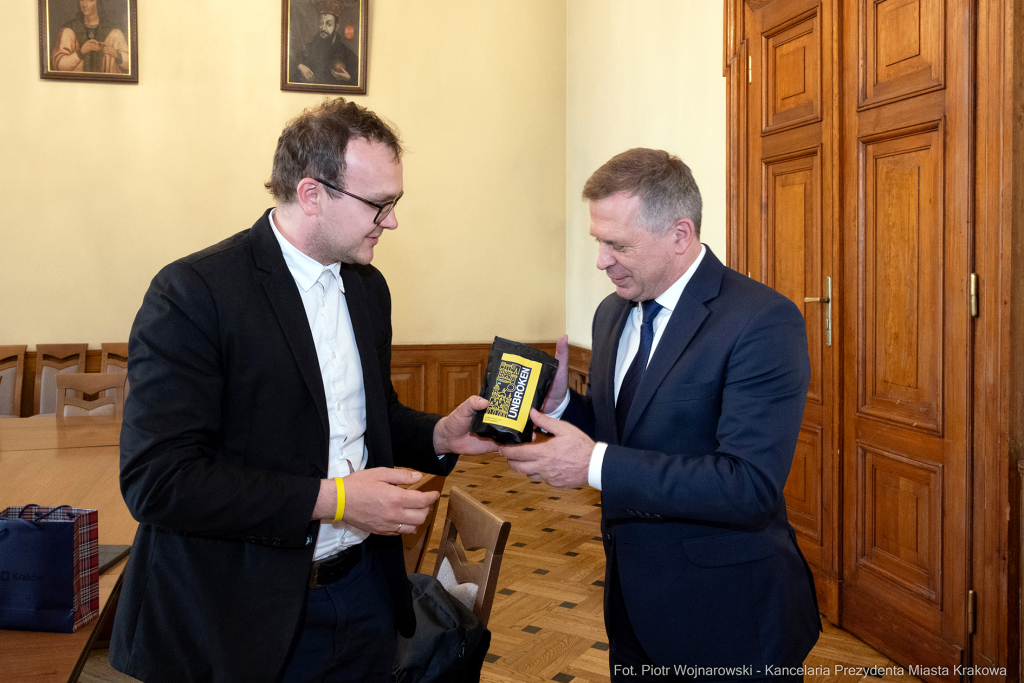 Andrij Moskalenko, Wicemer Lwowa, Stanisław Mazur, I Zastępca Prezydenta Krakowa spotkanie, Krakó  Autor: P. Wojnarowski