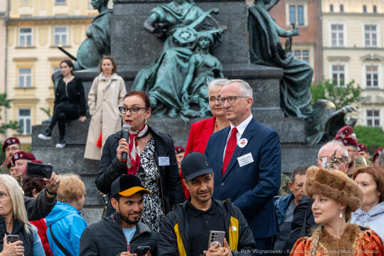 Miszalski, prezydent, obchody, Dzień Wolności i Praw Obywatelskich, obchody, Rynek, korowód, Drze
