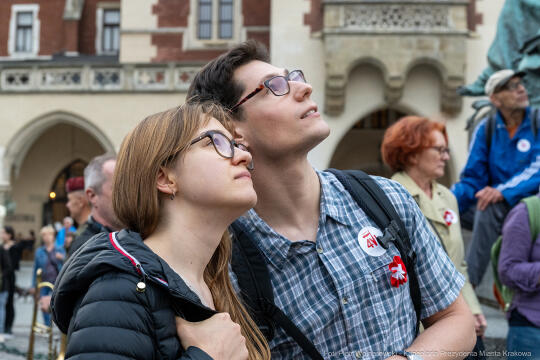Miszalski, prezydent, obchody, Dzień Wolności i Praw Obywatelskich, obchody, Rynek, korowód, Drze