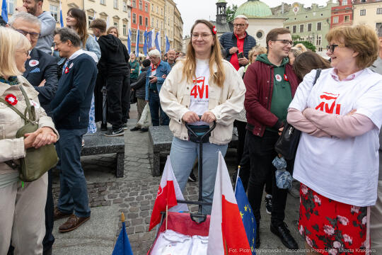 Miszalski, prezydent, obchody, Dzień Wolności i Praw Obywatelskich, obchody, Rynek, korowód, Drze