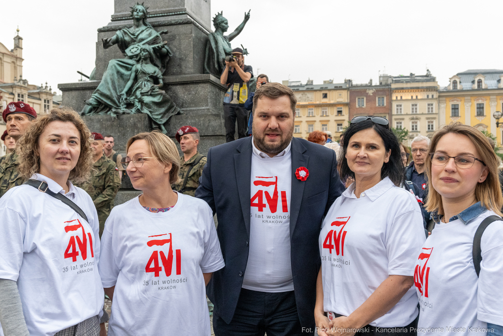 Miszalski, prezydent, obchody, Dzień Wolności i Praw Obywatelskich, obchody, Rynek, korowód, Drze  Autor: P. Wojnarowski
