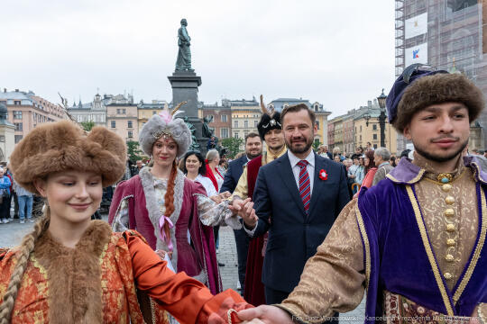 Miszalski, prezydent, obchody, Dzień Wolności i Praw Obywatelskich, obchody, Rynek, korowód, Drze