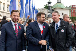 Miszalski, prezydent, obchody, Dzień Wolności i Praw Obywatelskich, obchody, Rynek, korowód, Drze