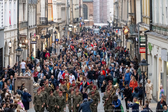 Miszalski, prezydent, obchody, Dzień Wolności i Praw Obywatelskich, obchody, Rynek, korowód, Drze