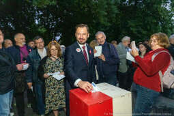 Miszalski, prezydent, obchody, Dzień Wolności i Praw Obywatelskich, obchody, Rynek, korowód, Drze