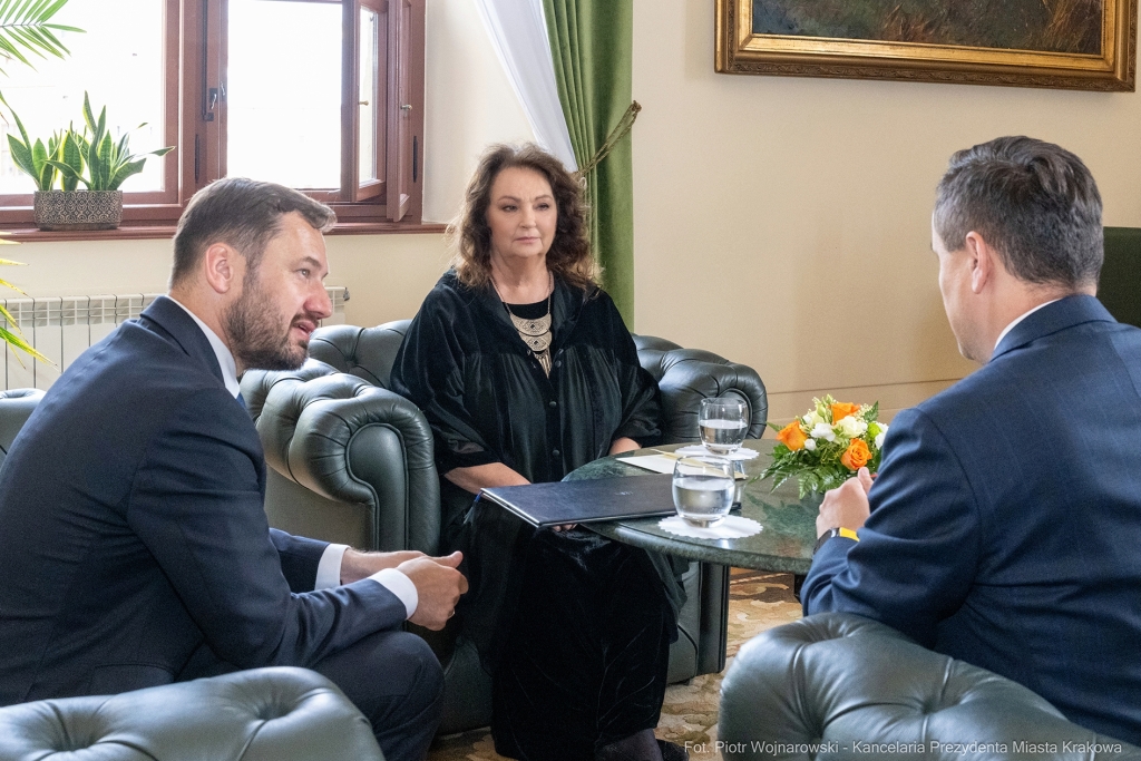 Dymna Anna, Miszalski Aleksander, prezydent, przewodniczący, spotkanie, Kosek Jakub  Autor: P. Wojnarowski