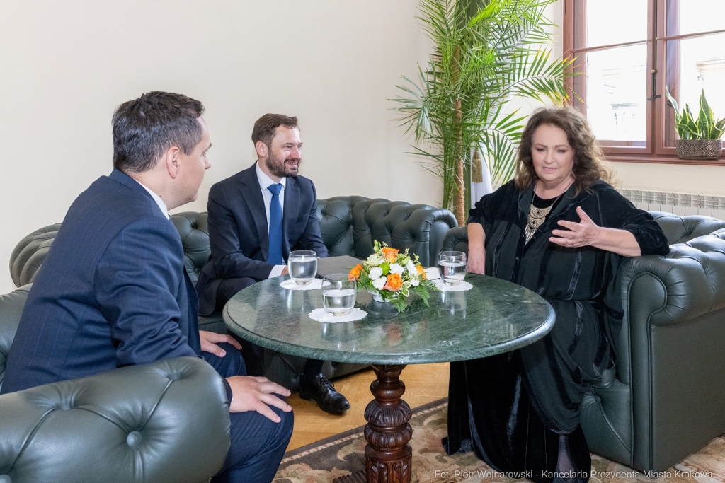 Dymna Anna, Miszalski Aleksander, prezydent, przewodniczący, spotkanie, Kosek Jakub  Autor: P. Wojnarowski