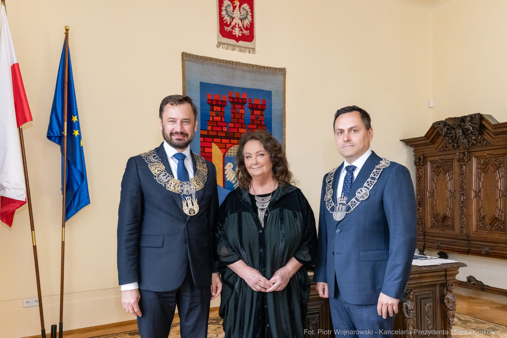 Dymna Anna, Miszalski Aleksander, prezydent, przewodniczący, spotkanie, Kosek Jakub  Autor: P. Wojnarowski