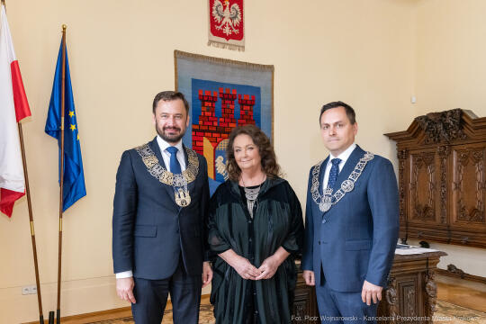 Dymna Anna, Miszalski Aleksander, prezydent, przewodniczący, spotkanie, Kosek Jakub