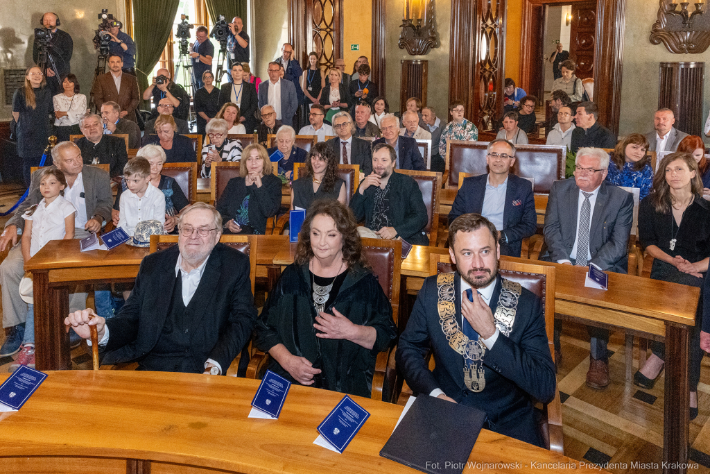 Dymna Anna, Miszalski Aleksander, prezydent, przewodniczący, spotkanie, Kosek Jakub, Honorowa Obywa  Autor: P. Wojnarowski